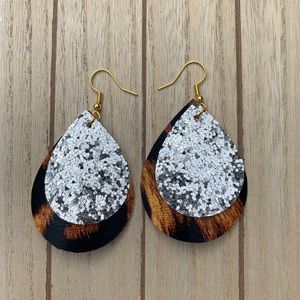 New! | Handmade Faux Leather Earrings Double